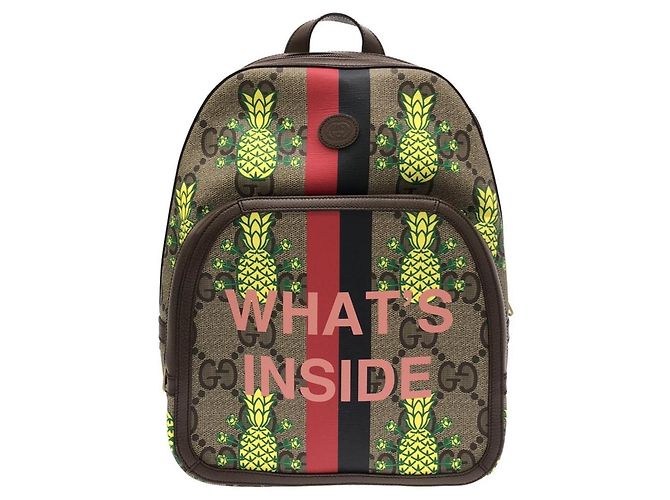 Gucci Beige GG Supreme Canvas Backpack