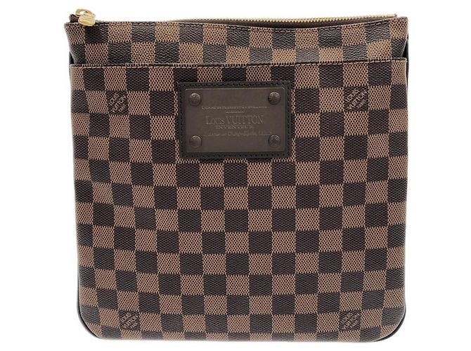 Borsa a tracolla Louis Vuitton Damier Pochette Plat Brooklyn Damier ebene