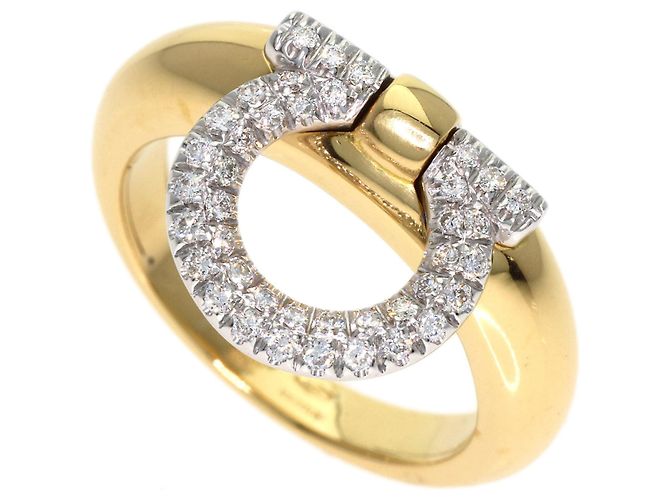 Anello Salvatore Ferragamo Gancini Pave Diamond