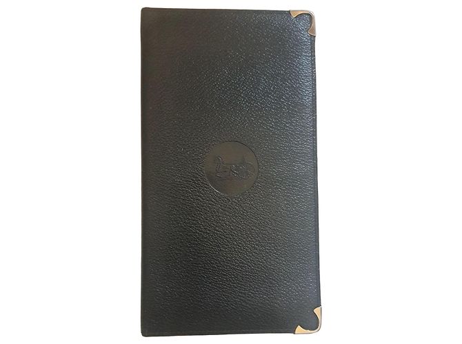 Céline Celine Paris Leder Geldbörse Schwarz 