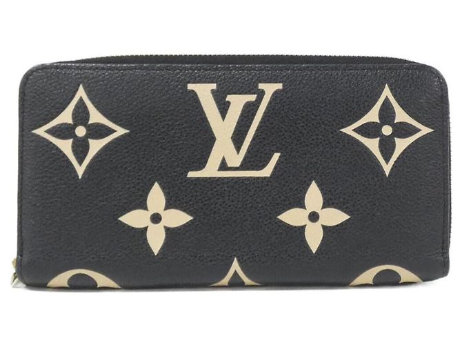 Louis Vuitton Bicolor Monogram Empreinte Zippy Wallet Black Multiple colors Beige