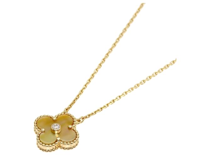 Collier Van Cleef & Arpels Vintage Alhambra en nacre et diamants 
