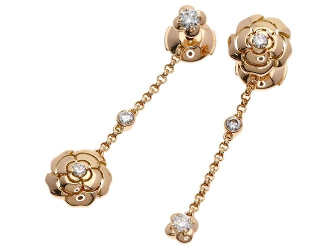 Chanel Camellia Asymmetrical Transformable Diamond Earrings