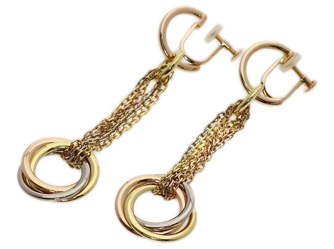 Orecchini lunghi Cartier Trinity in oro 18K