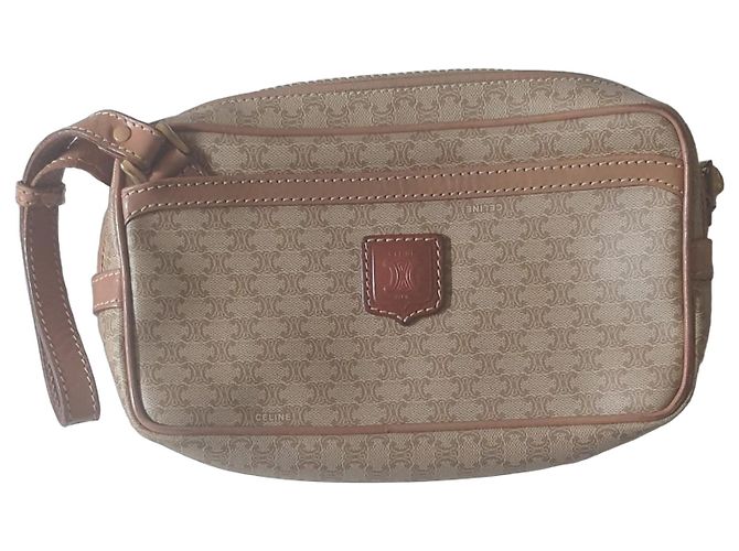 Céline Trousse à cosmétiques Celine Triomphe Canvas Marron Beige