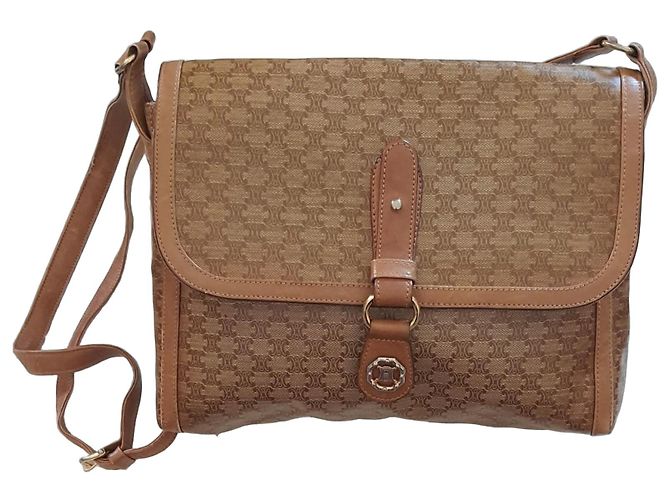 Céline Celine Triomphe Monogram Schultertasche Braun