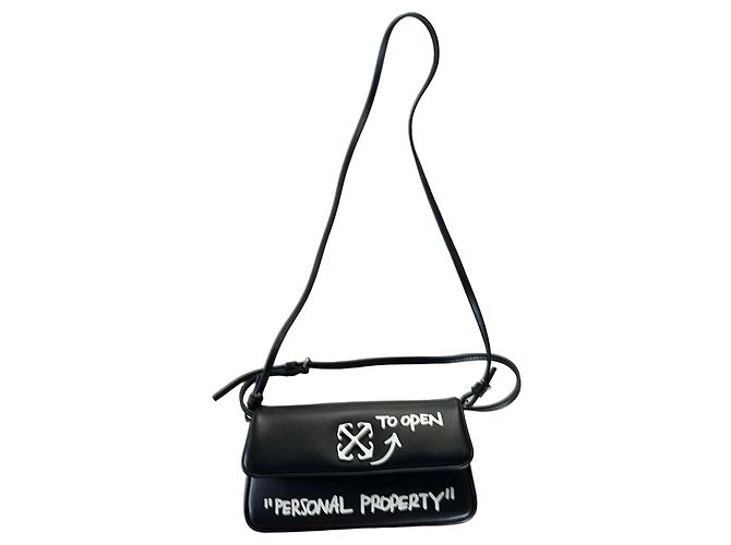 Off White Sac Off-White Jitney Shoulder 0.7 Quote Noir Blanc