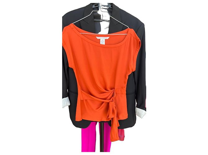 Top in misto seta arancione Diane von Furstenberg