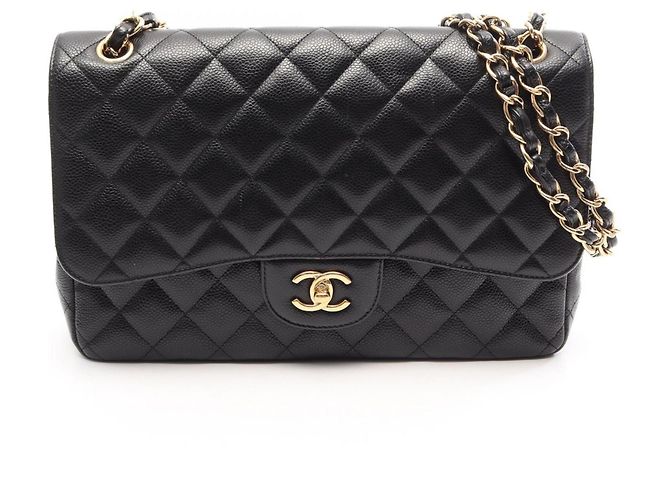 Borsa a tracolla Chanel Large Matelassé 30 Classic Double Flap Nero