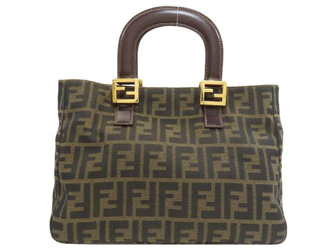 Fendi Zucca Pattern Handtasche Braun 