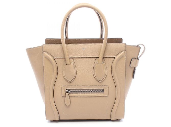 Céline Borsa a mano Celine Luggage Micro Shopper Beige