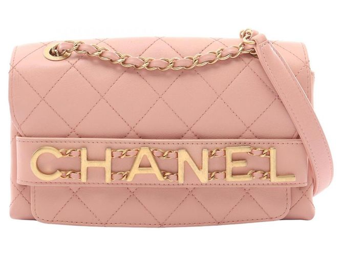 Borsa a spalla Chanel Matelassé Logo Rosa