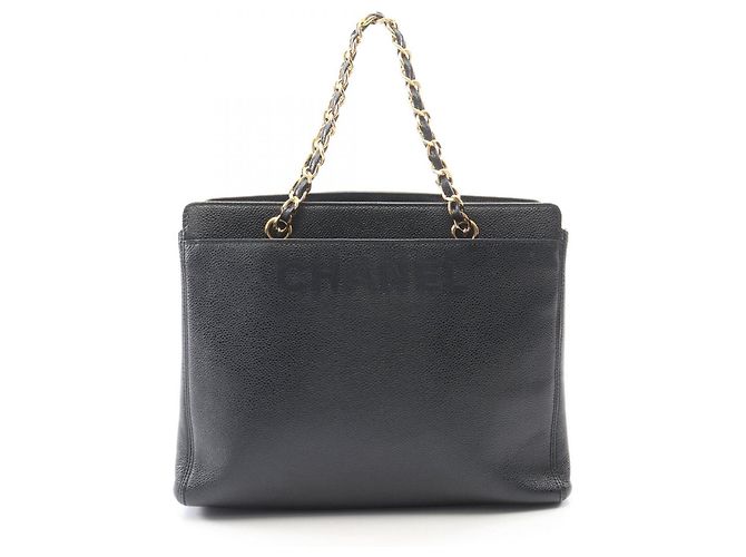 Borsa a mano Chanel in tela blu navy