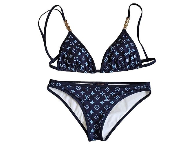 Set bikini Louis Vuitton Monogram Blu Blu scuro