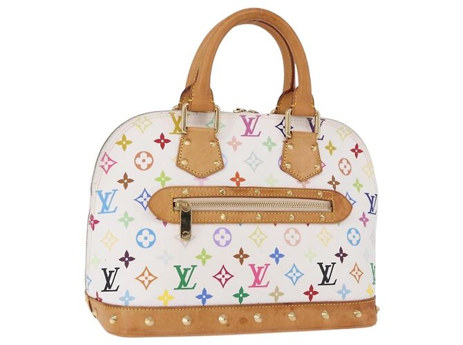 LOUIS VUITTON Monogram Multicolor Alma Handtasche White M92647 LV Auth ka5645V Weiß
