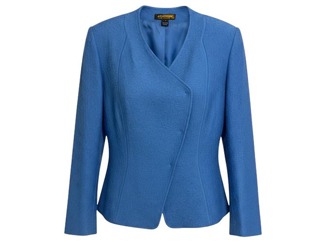 Autre Marque St. John Cerulean Blue Strickjacke mit Struktur Blau