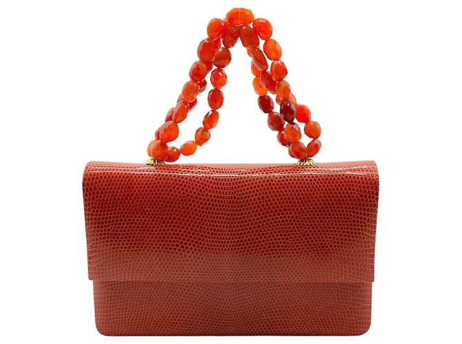 Autre Marque Bolso Collar Darby Scott de lagarto naranja