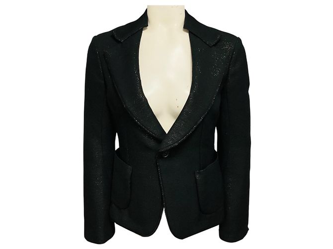 Blazer Junya Watanabe Black / Gold Metallic Speckled Preto