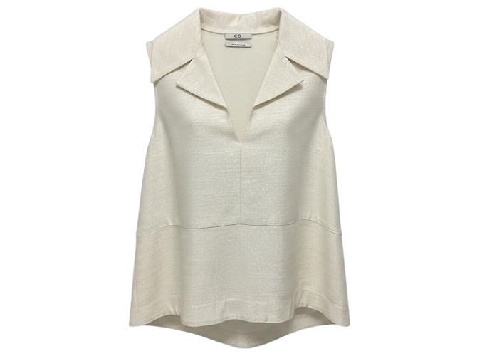 Marc by Marc Jacobs Co Ecru / Silver Metallic Sleeveless Shimmer Top Beige