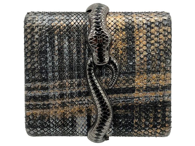 Autre Marque John Hardy Black Multi Snake Wrapped Clutch Schwarz