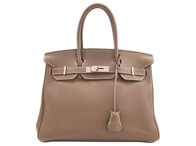 Hermès Bolsa Hermes Birkin 30 em couro Togo marrom