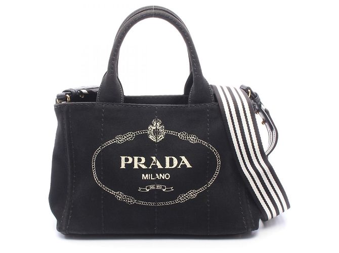 Tote Sac cabas 2 voies Prada CANAPA Noir Blanc
