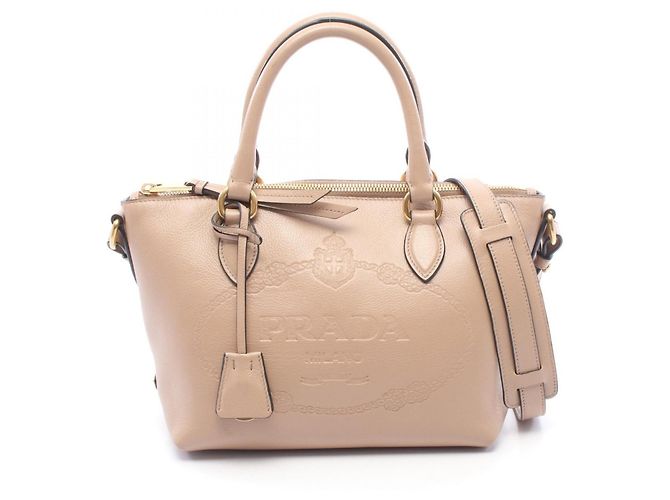 Borsa a mano 2-Way Prada GLACE'CALF Beige