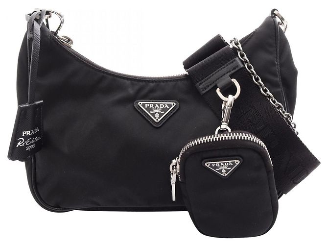 Saffiano Borsa a tracolla 2-Way Prada Re-Edition 2005 Nero