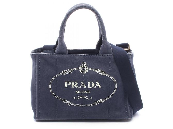 Borsa Tote 2-Way Prada CANAPA Blu navy
