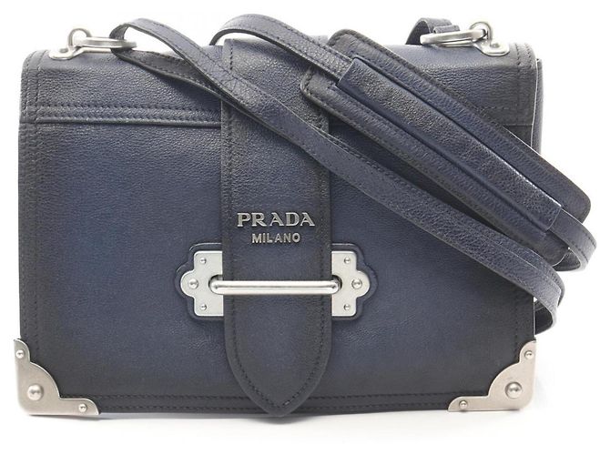 Bolsa de Ombro 2-Way Prada Cahier Azul marinho