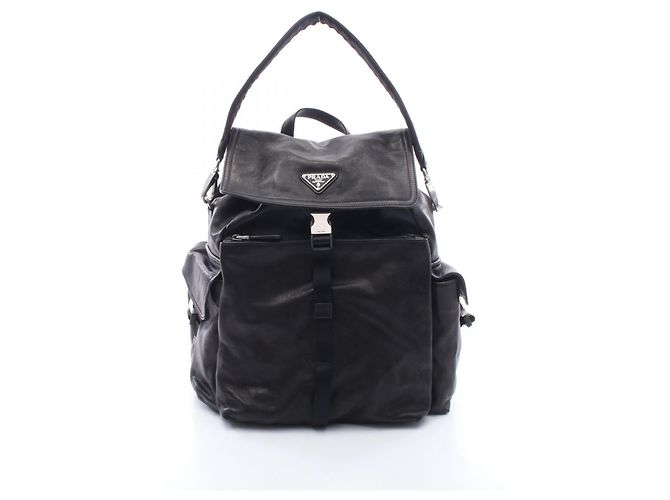 Mochila/Bolsa 2-em-1 Prada Triangle Logo Preto