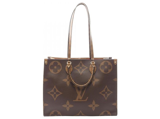 Saco Tote 2-Way Louis Vuitton OnTheGo GM Marrom Bege