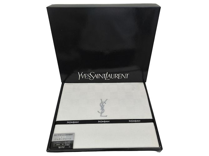 Drap de lit en jacquard Yves Saint Laurent blanc 