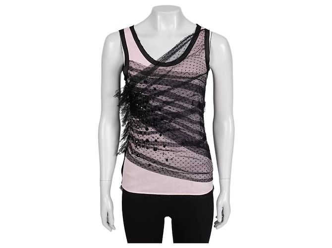 Canotta Valentino elegante in pizzo e viscosa rosa - US 6 usato