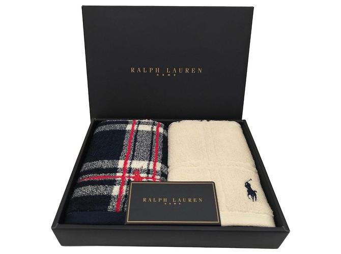 Set 2 asciugamani Ralph Lauren Home Nero Rosso Beige
