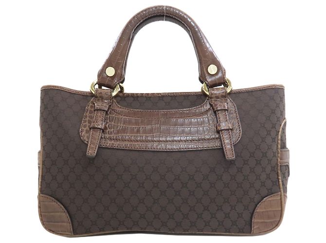 Céline Bolso Celine Boogie Bag estampado Macadam Marrón oscuro