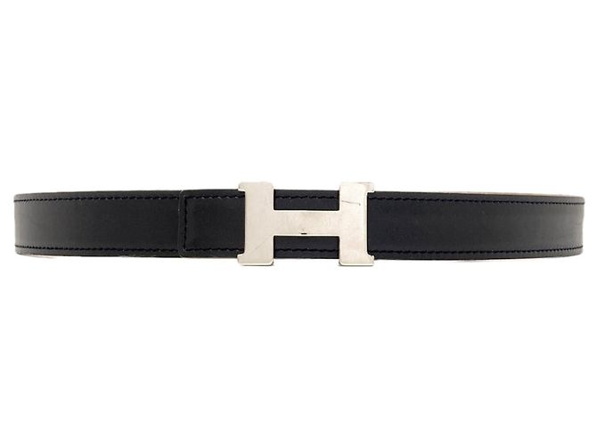 Hermès Hermes H-Belt: Reversible Leather Belt Brown Black