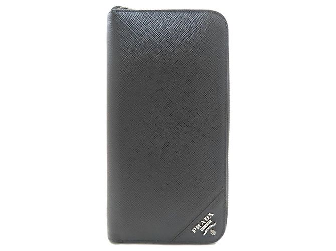 Prada Long Wallet in Black Leather