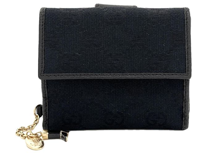 Gucci Black GG Canvas Bi-fold Wallet