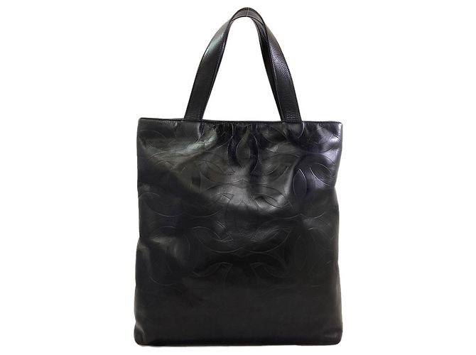 Chanel Coco Mark Gold Hardware Tote Bag Black