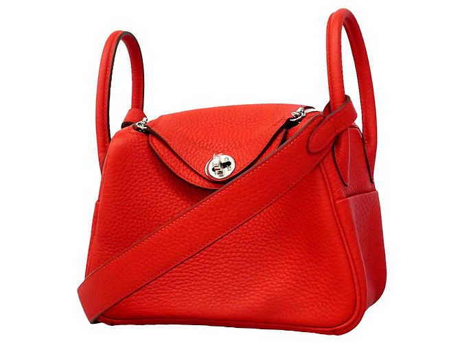 Hermès Hermes Mini Lindy Handtasche Rot