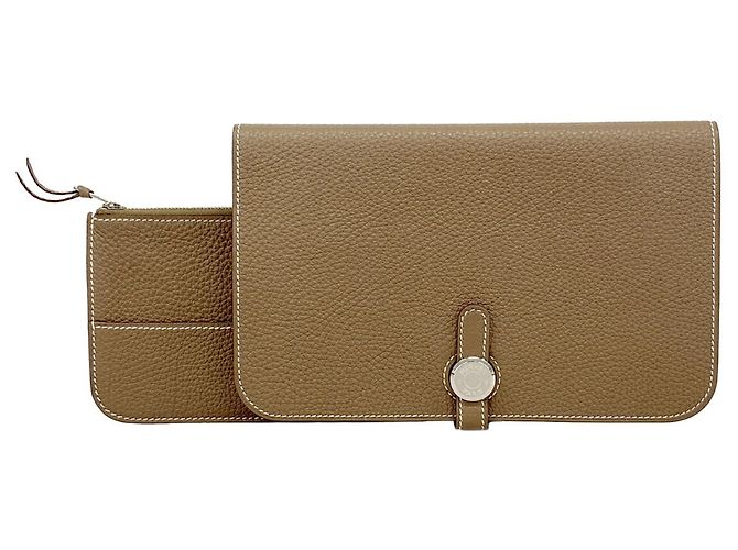 Hermès Cartera larga Hermes Dogon GM Gris pardo