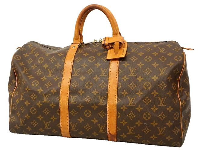 mala Louis Vuitton Boston Monogram Keepall 50 Marrom