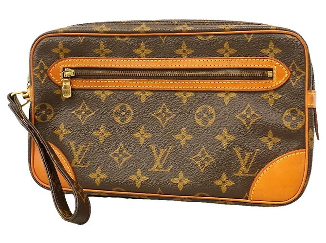 Borsa a pochette Louis Vuitton Monogram Marly Dragonne GM Marrone