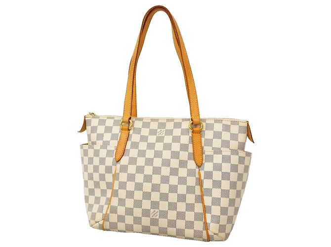 Louis Vuitton Damier Azur Totally PM Tote Bag Weiß