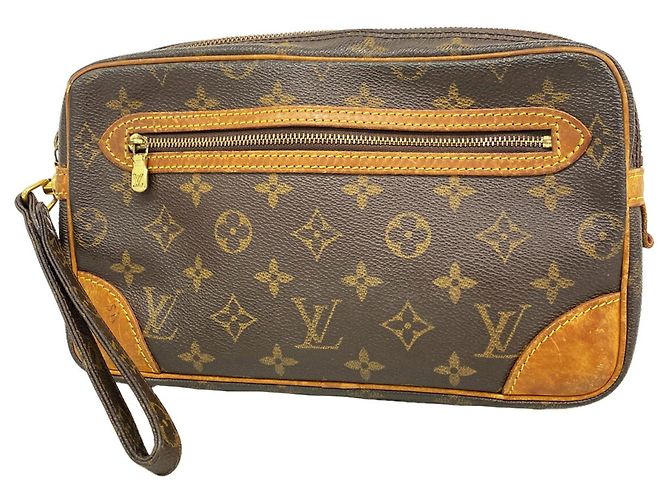 Borsa a pochette Louis Vuitton Monogram Marly Dragonne GM Marrone