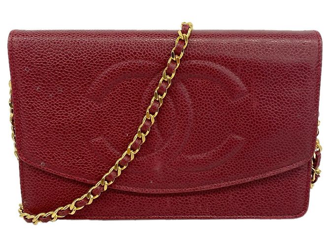 Portafoglio a Spalla con Catena Chanel Bordeaux Bordò