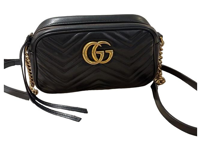 Gucci Marmont Borsa a Tracolla Pelle Nera Nero
