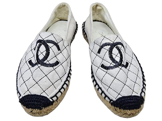 Espadrillas Chanel CC Nero Bianco 