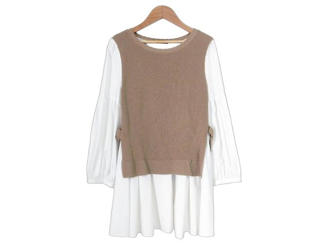 Autre Marque TO BE CHIC Stricktunik Beige